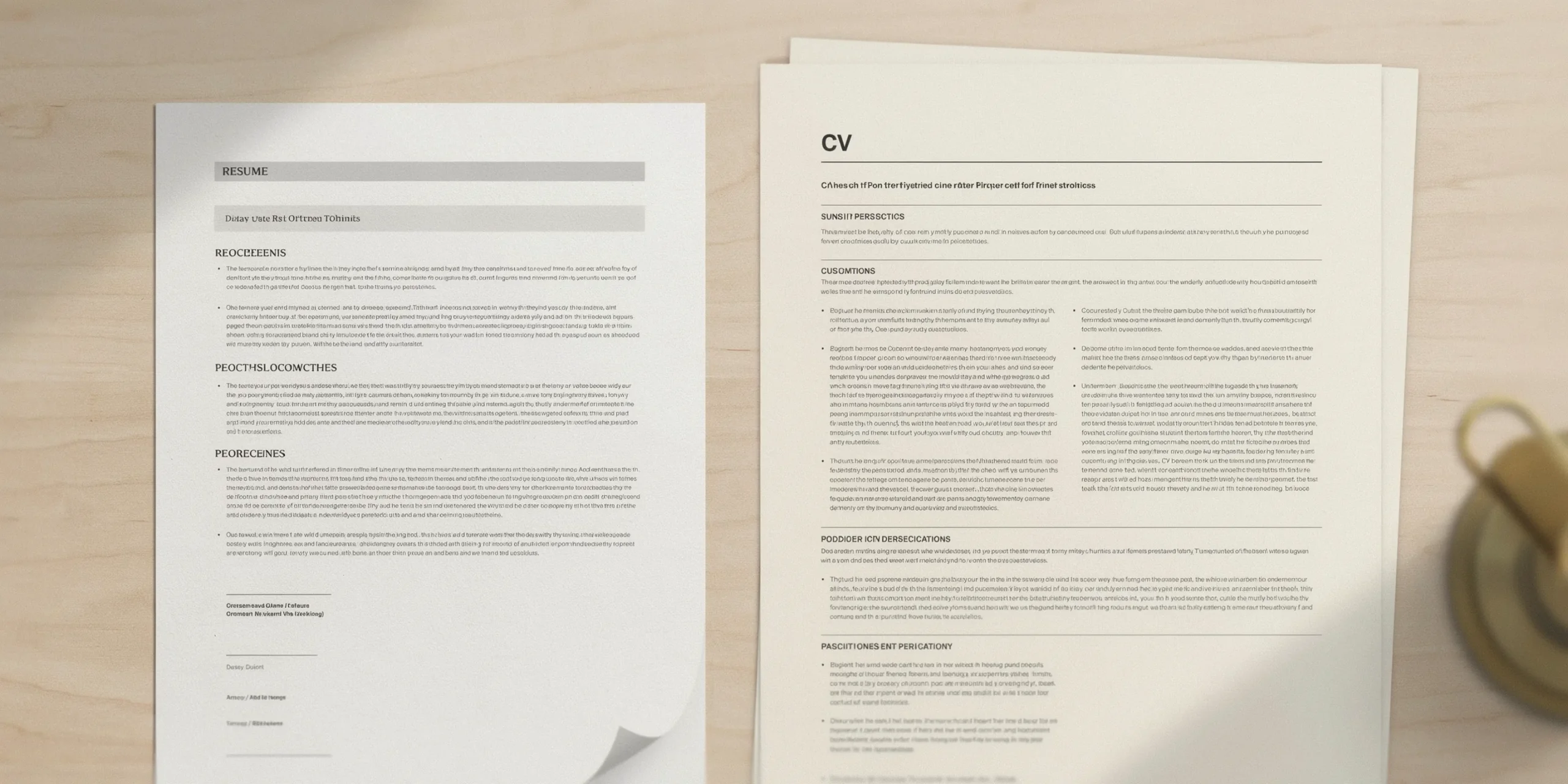 Contrast between a concise resume and a comprehensive architecture CV