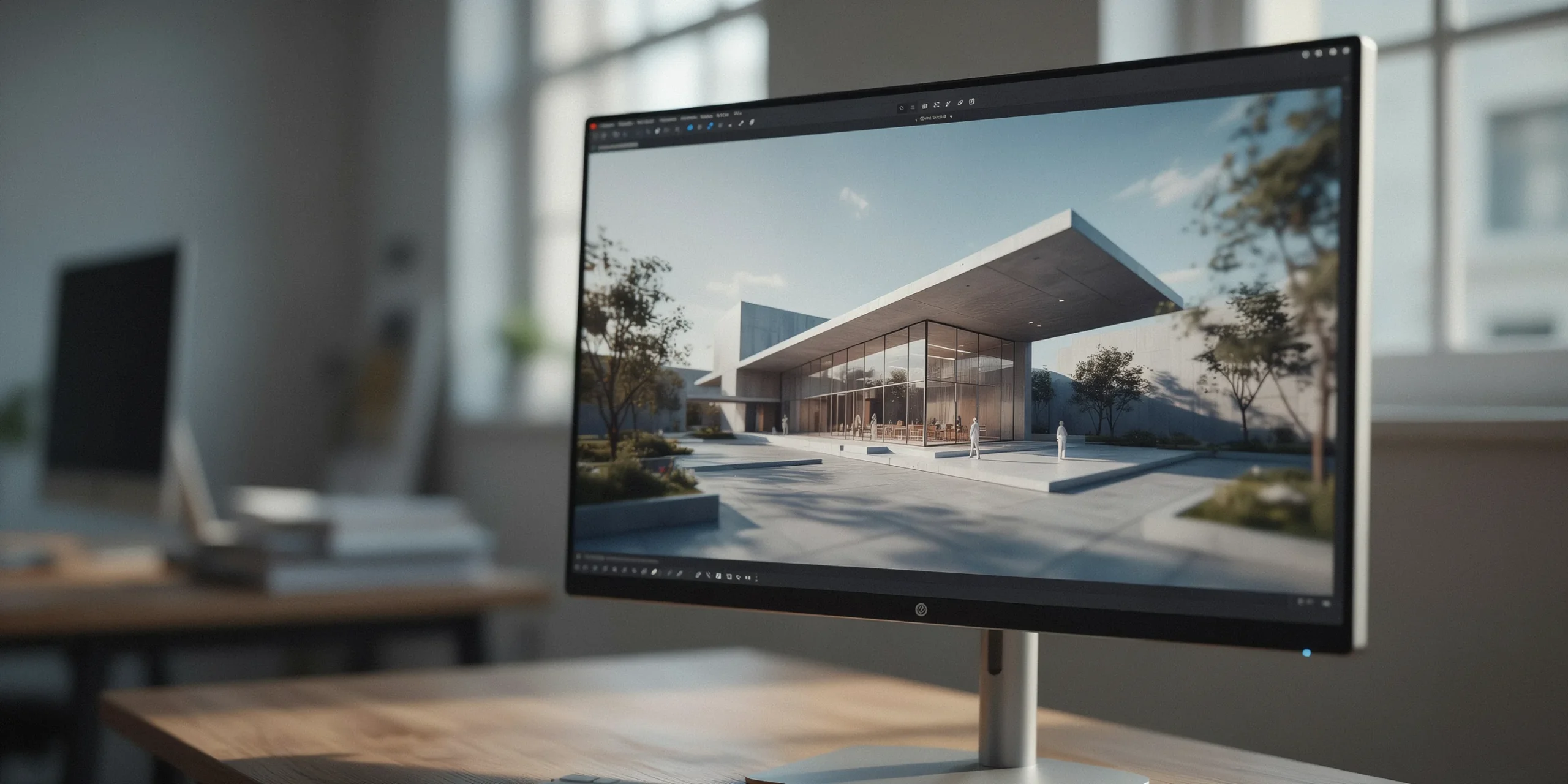 Edited architecture model photo demonstrating refined details and balanced exposure