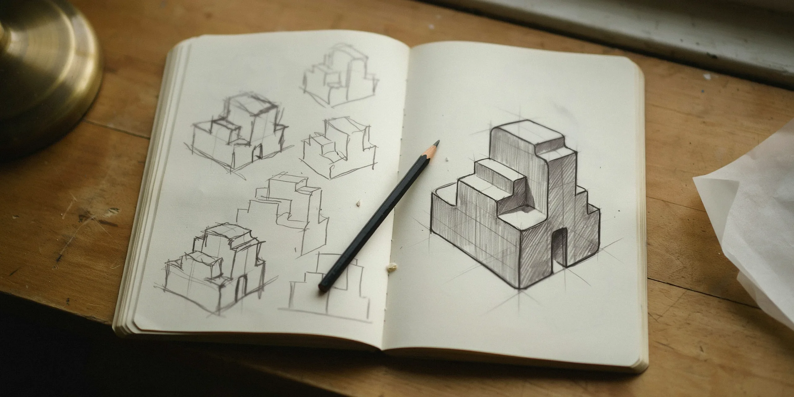 Student sketchbook showcasing design thinking for an internship portfolio