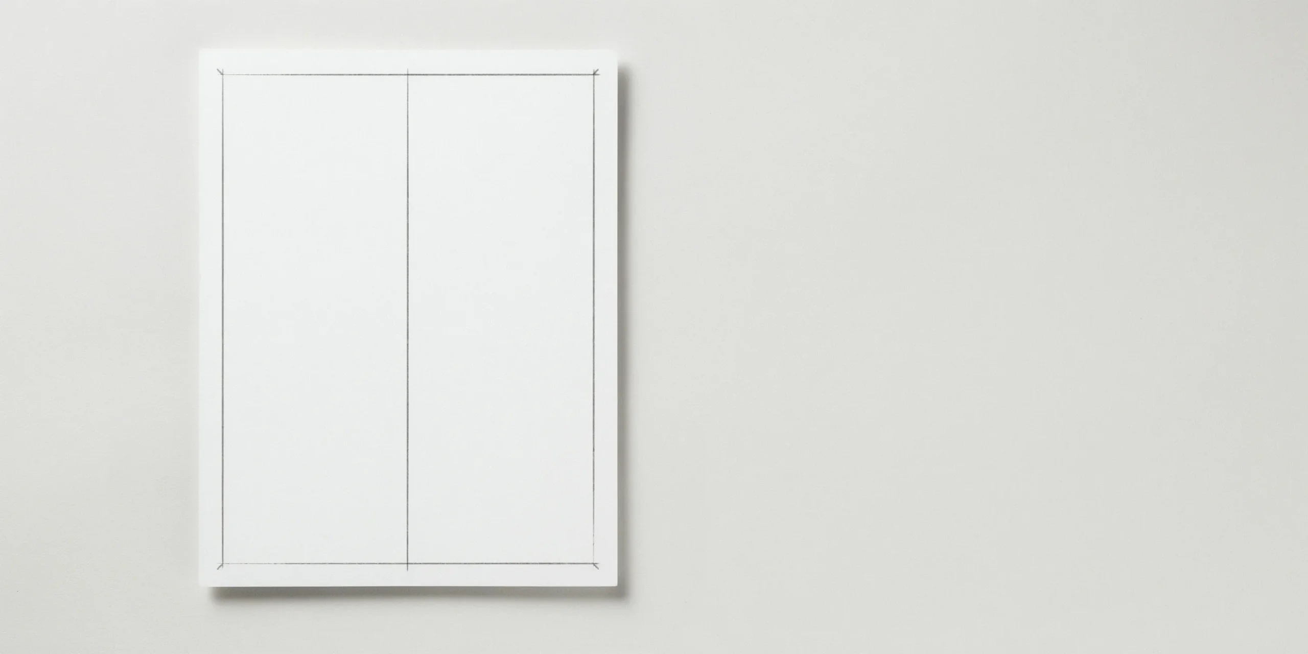 Close-up of A4 page layout with defined margins and gutters for architecture portfolios