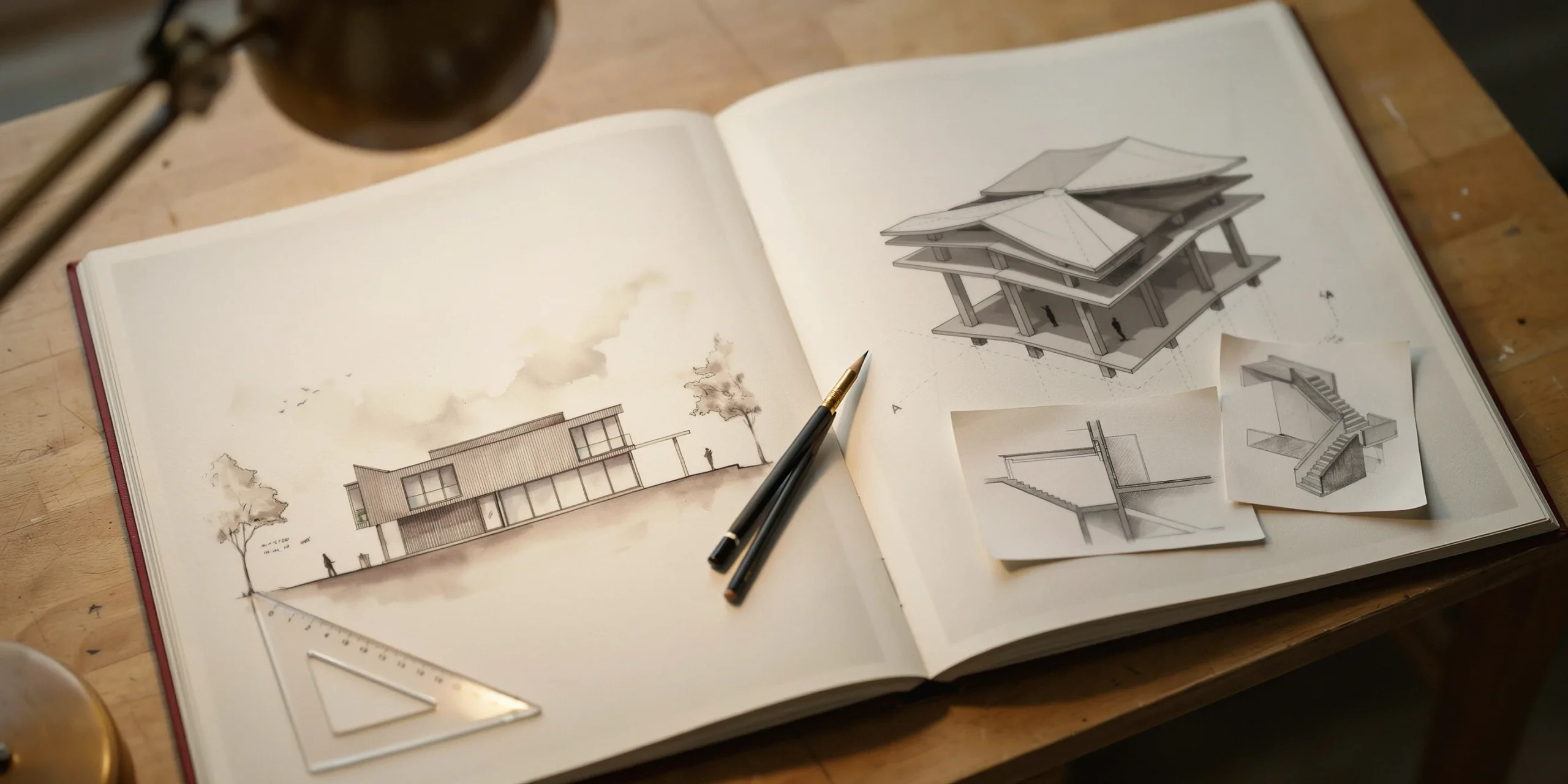 Open student portfolio displaying high-quality architectural designs for M.Arch applications.