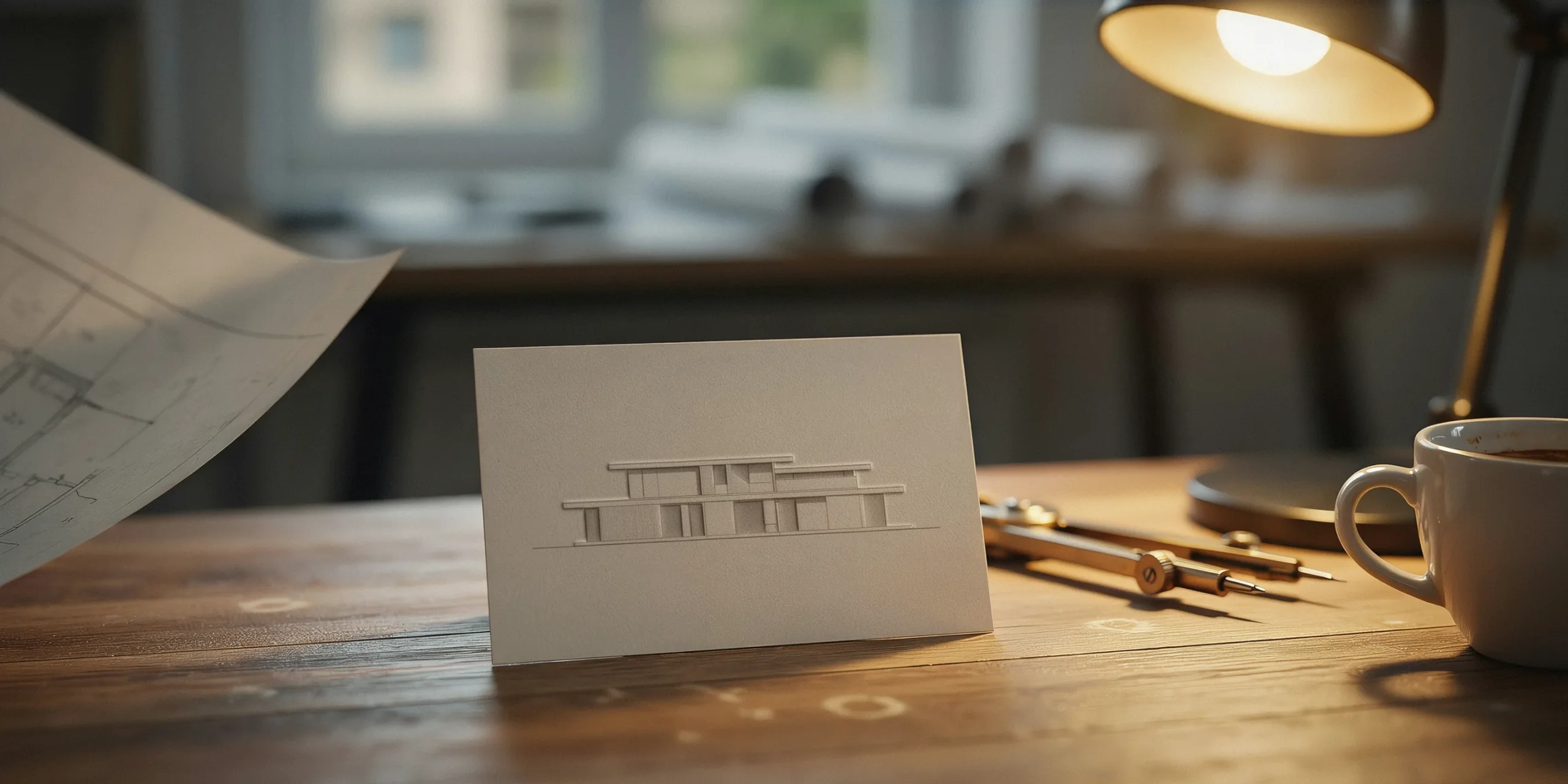 Stylish networking card for freelance architect emphasizing client connection