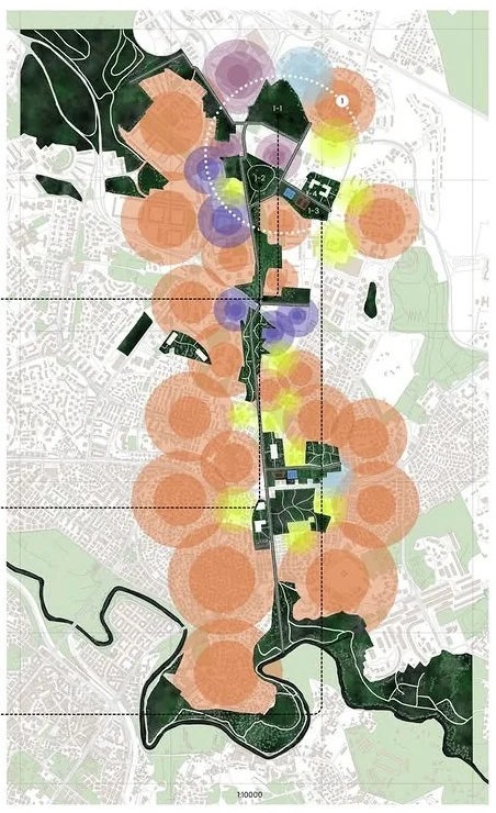 Urban Planning and Landscape Design Studio board (2026), Sapienza University of Rome, 1:10000 regeneration plan along the Aniene